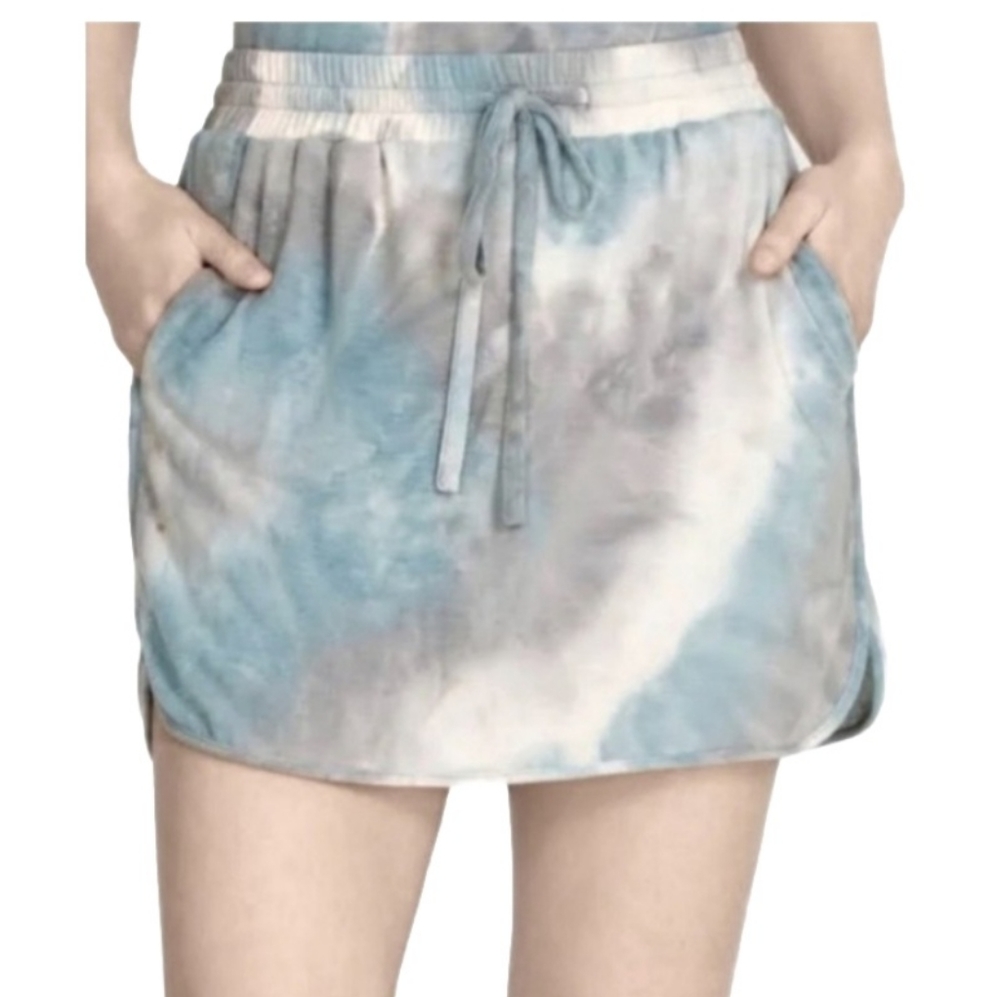 CALME Rain Blue Tie Dye Commuter Short Skirt In Blue/gray Sz XS